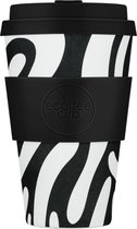 Ecoffee Cup Manasa's Run PLA - Koffiebeker to Go 400 ml - Zwart Siliconen