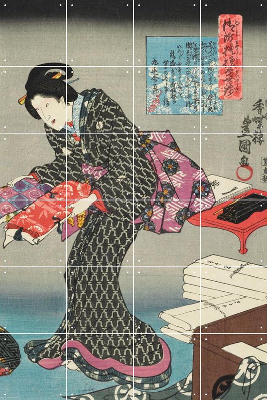 IXXI Fashionable brocade patterns of the Imperial palace 2 - Utagawa Kuniyoshi - Wanddecoratie