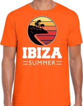 Ibiza zomer t-shirt / shirt Ibiza summer voor heren - oranje - Ibiza vakantie beach party outfit / vakantie kleding / strandfeest shirt S