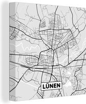 Peinture sur toile Lünen - Carte - Plan de la ville - Allemagne - Plan d'étage - 90x90 cm - Décoration murale