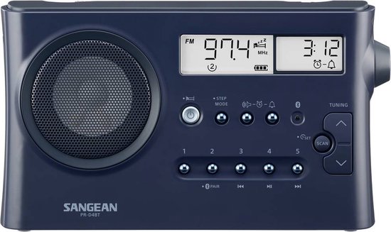 Sangean PR-D4 BT Radio Ondes courtes, Ondes moyennes, Ondes longues, FM  Bluetooth Bleu... | bol.com