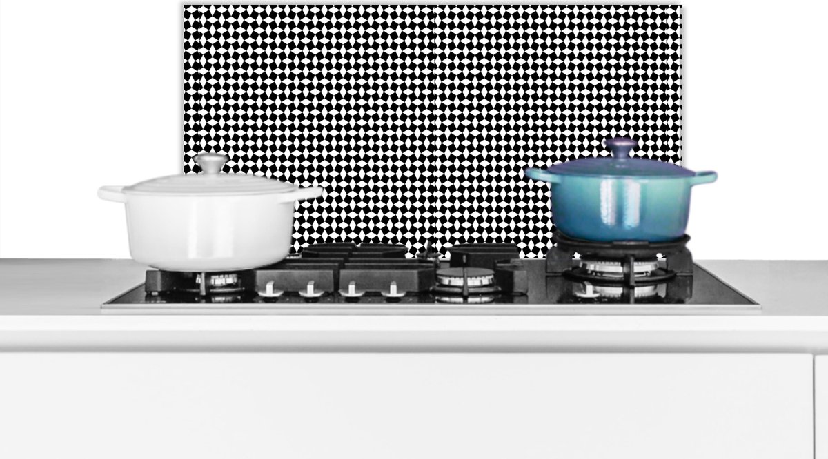 Spatscherm - Keuken achterwand - Design - Zwart - Wit - Patronen - Keuken - 70x30 cm