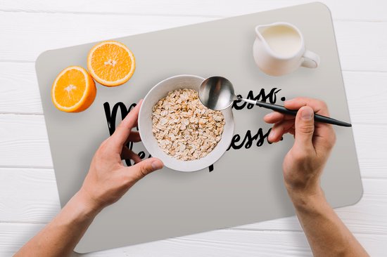 Napperon - Napperons en plastique - Plus d'espresso. Moins depresso - Citations - Énonciations - Café - Espresso - 45x30 cm - 6 pièces - Résistant à la chaleur - Antidérapant - Coussinet - Amovible