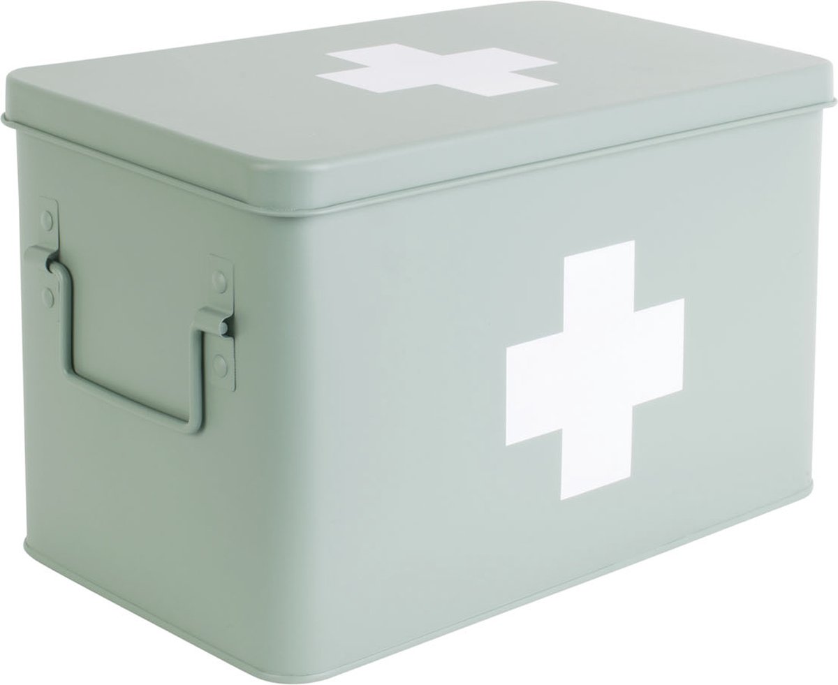Medicine storage box large metal matt grayed jade | bol.com