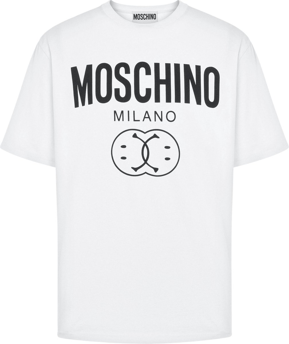 Moschino Heren Double Smiley Oversized T-Shirt Wit maat M
