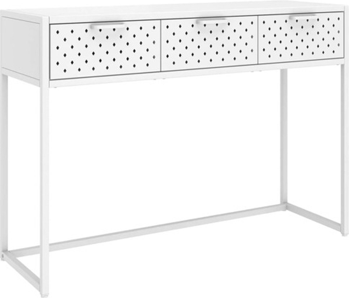 vidaXL Wandtafel - 106x35x75 - cm - staal - wit