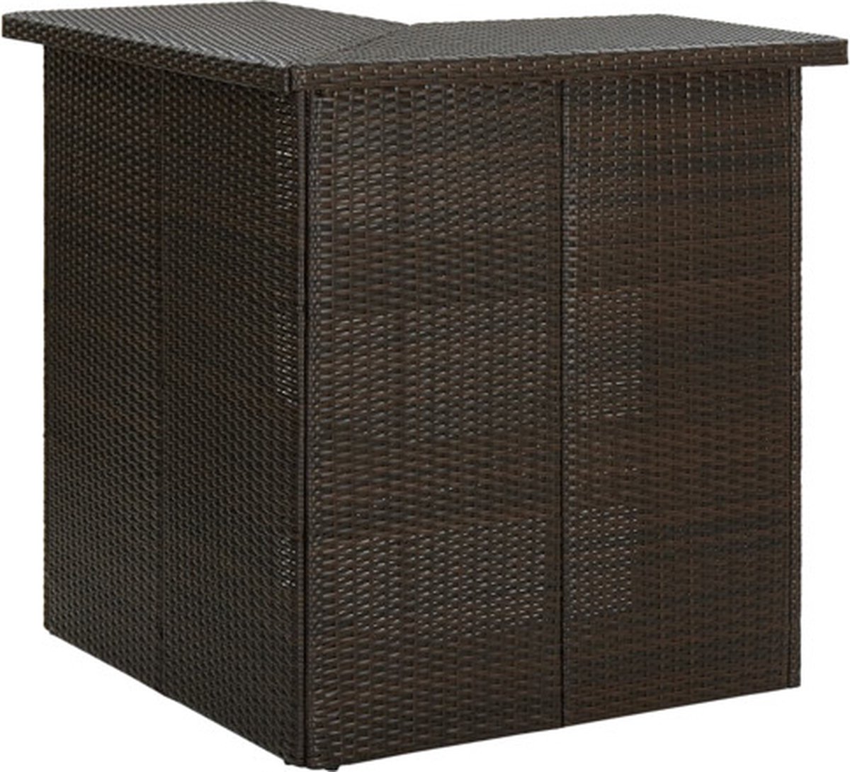 vidaXL Hoekbartafel - 100x50x105 - cm - poly - rattan - bruin