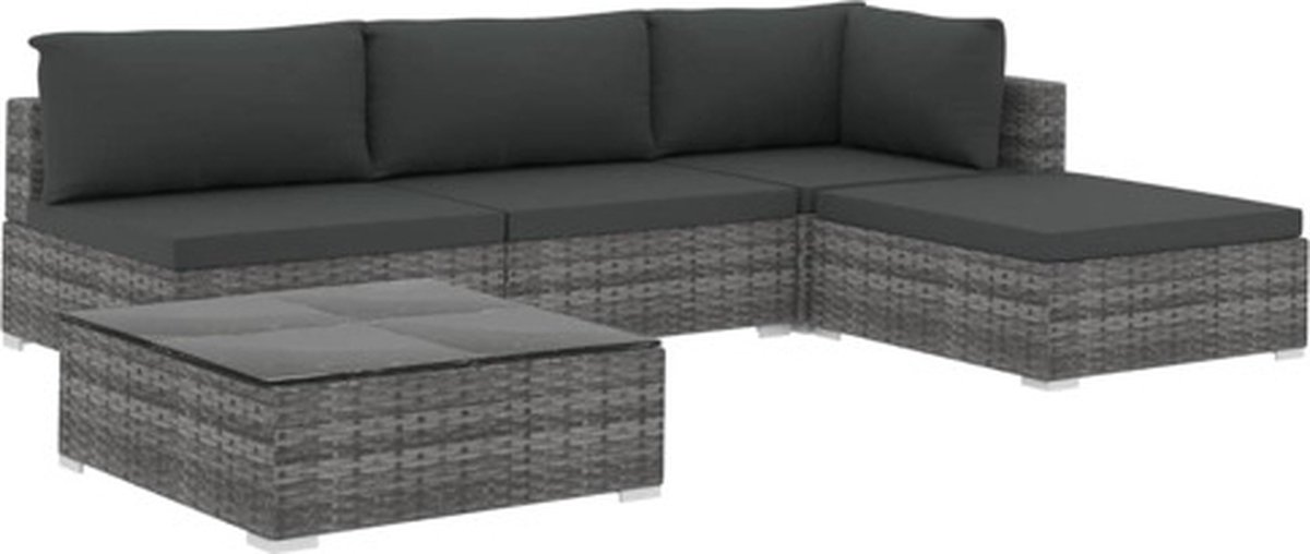 Vidaxl Tuin Loungeset Grijs Tuinbank
