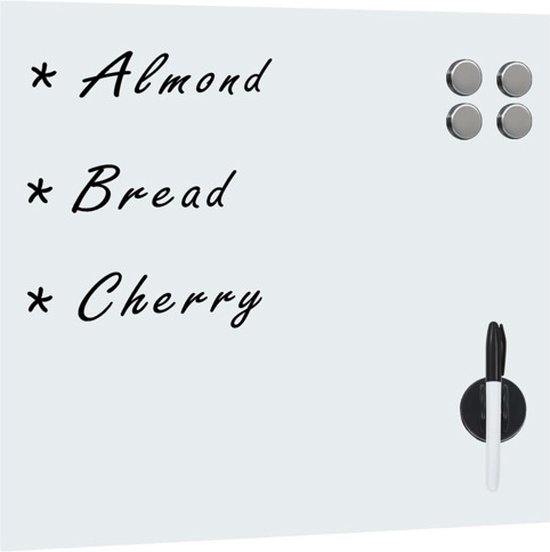 vidaXL - Magneetbord - voor - aan - de - wand - 60x60 - cm - glas