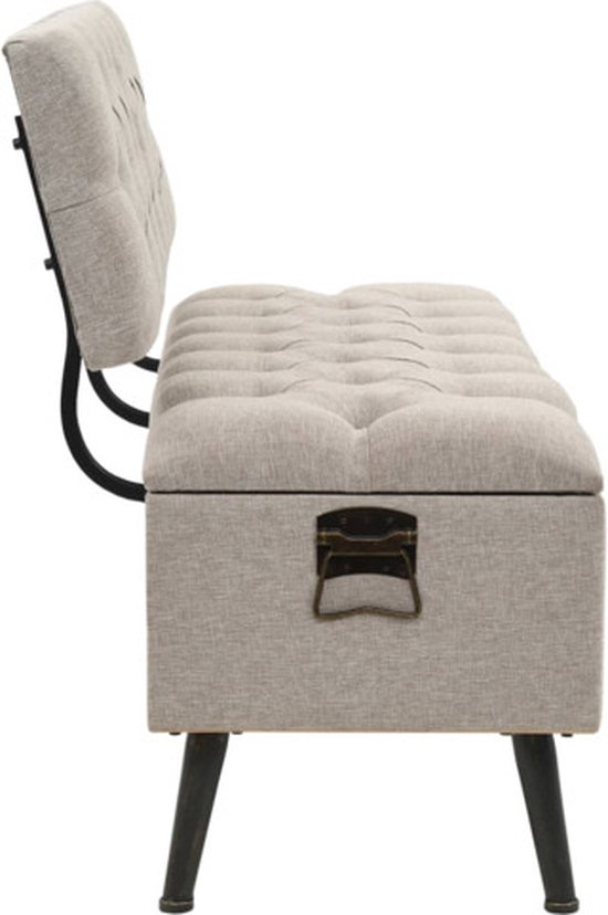 vidaXL Banc de rangement avec dossier 110 cm Tissu Crème - Banc de rangement - Bancs de rangement - Banc de rangement - Bancs de rangement