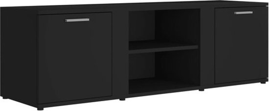 vidaXL - Tv-meubel - 120x34x37 - cm - bewerkt - hout - zwart