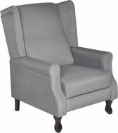vidaXL Salon tv stoel verstelbaar stof grijs