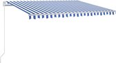 vidaXL Auvent extensible manuellement avec LED 400 x 350 cm Bleu et blanc
