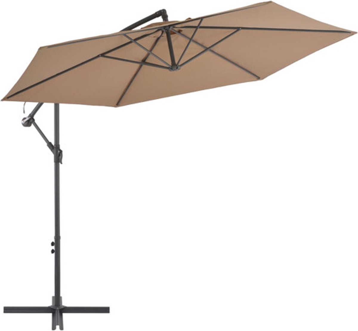 vidaXL Zweefparasol met aluminium paal 300 cm taupe