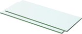 vidaXL Étagères 2 pcs 50 x 15 cm Verre Transparent