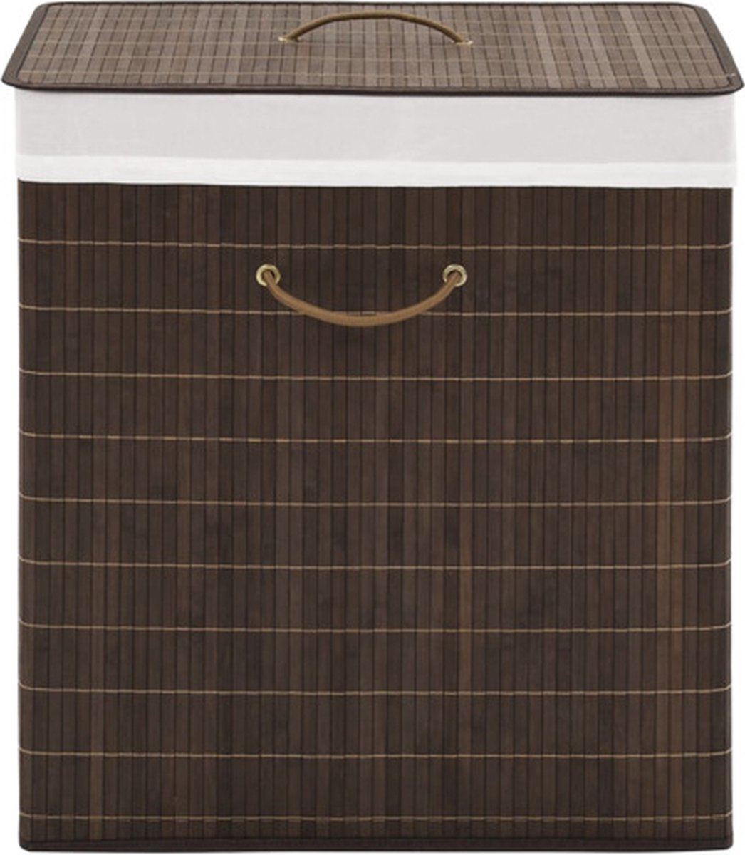 vidaXL - Wasmand - rechthoekig - bamboe - donkerbruin