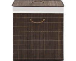 vidaXL - Wasmand - rechthoekig - bamboe - donkerbruin