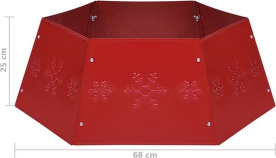 vidaXL Jupe de sapin de Noël Ø68x25 cm Rouge - Jupes de sapin de Noël de sapin de Noël - Jupes de sapin de Noël - Rok de sapin de Noël - Jupes de sapin de Noël