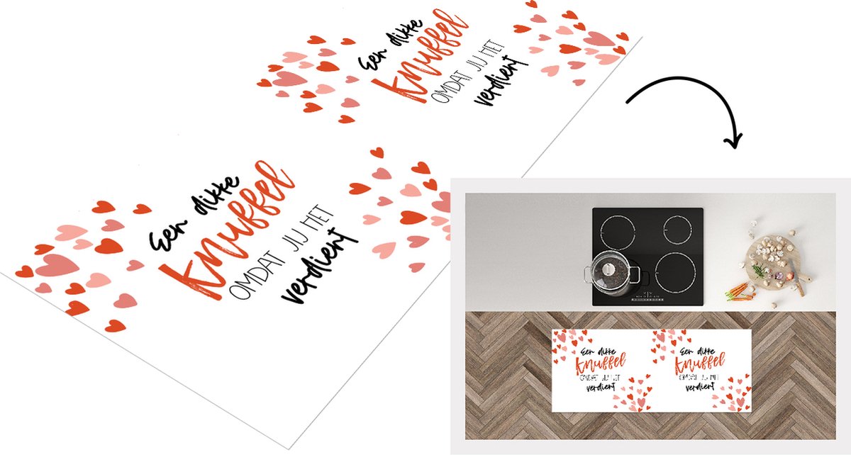 KitchenYeah Keukenloper - Loper keuken - Beterschap - Quotes - Rood - 120x50 cm - Keukenloper vinyl Multicolor