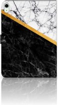 Cover Case iPad Air (2020/2022) 10.9 inch Hoes met Standaard Marble White Black