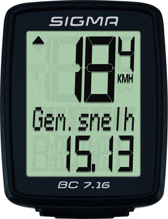 Sigma BC 7.16 Ordinateur de vélo - 7 fonctions - Câblé - Noir
