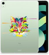 Hoes iPad Air (2020/2022) 10.9 inch Tablet Siliconen Backcover Cat Color met transparant zijkanten