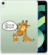 Tablet Hoes iPad Air (2020/2022) 10.9 inch Back Cover Giraffe met transparant zijkanten