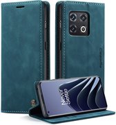 OnePlus 10 Pro Bookcase hoesje - CaseMe - Effen Groen - Kunstleer