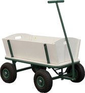 Sunny Billy Beach Wagon Bolderkar Groen - Blank hout - Bolderwagen met luchtbanden - 94x61x97cm