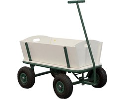 Sunny Billy Beach Wagon Bolderkar Groen - Blank hout - Bolderwagen met luchtbanden - 94x61x97cm