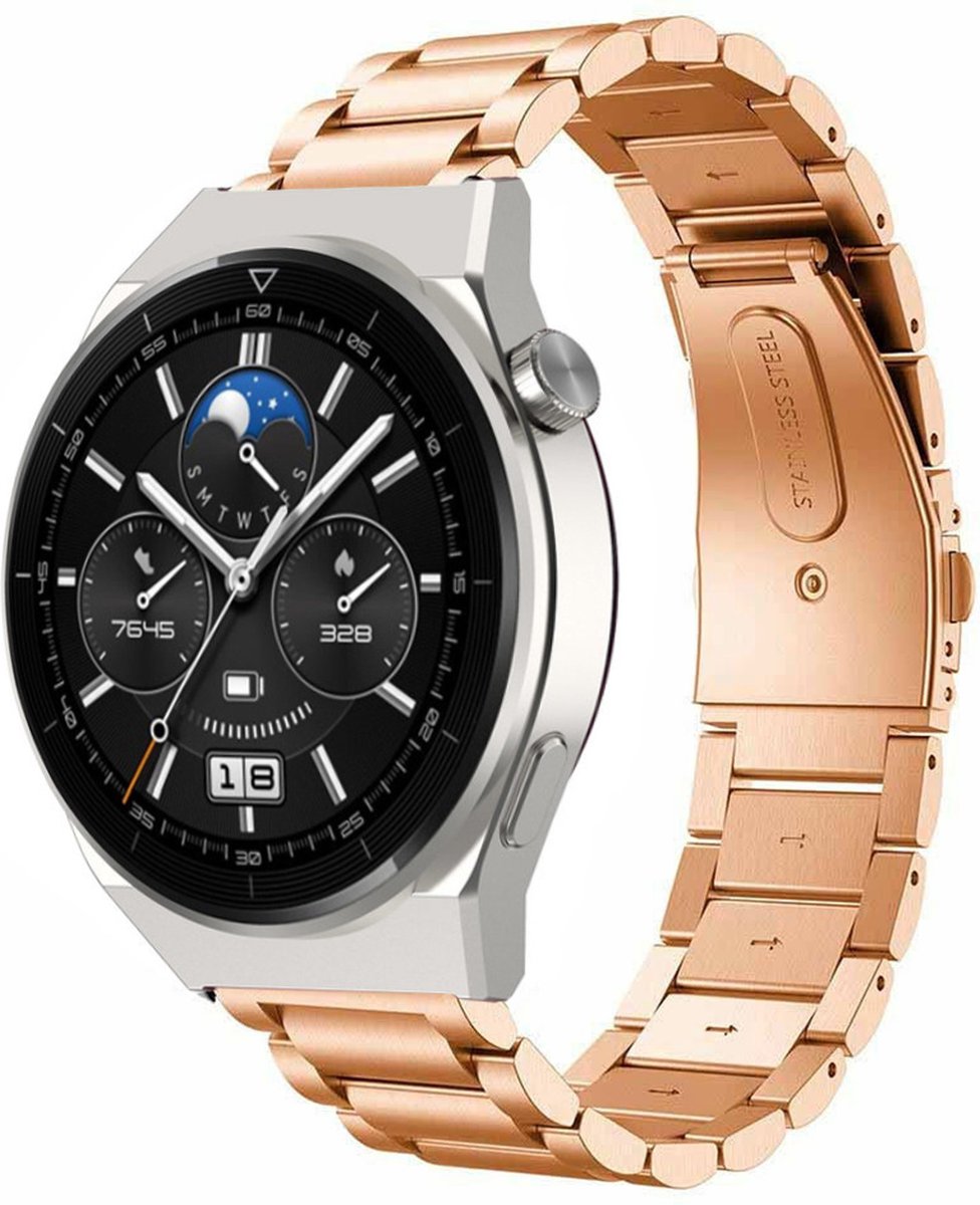 Bracelet acier Strap-it Huawei Watch GT 3 Pro 46mm - or rose - Huawei ...