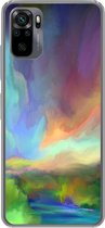 Geschikt voor Xiaomi Redmi Note 10 hoesje - Landschap - Waterverf - Lucht - Siliconen Telefoonhoesje