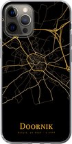 Geschikt voor iPhone 13 Pro hoesje - Doornik - Kaart - Goud - Siliconen Telefoonhoesje
