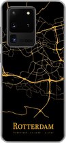 Geschikt voor Samsung Galaxy S20 Ultra hoesje - Rotterdam - Kaart - Gold - Siliconen Telefoonhoesje