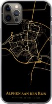 Geschikt voor iPhone 12 Pro Max hoesje - Alphen aan den Rijn - Kaart - Goud - Siliconen Telefoonhoesje