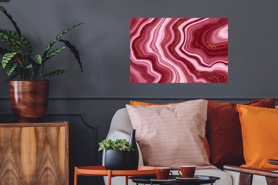 Stickers Stickers muraux - Marbre - Rose - Or - 60x40 cm - Feuille adhésive