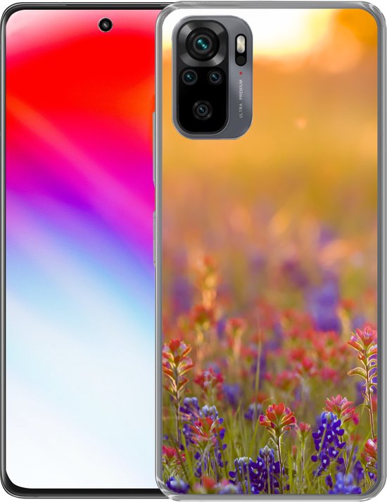 Coque Xiaomi Redmi Note 10 - Fleurs - Or - Soleil - Coque de téléphone en Siliconen