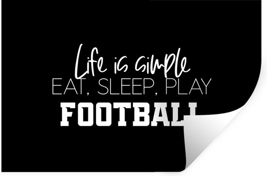 Autocollant Mural Citation Amovible - 'Manger Dormir Jouer Au Football' - Design S03 - Neuf