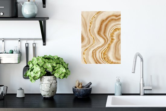 Stickers Stickers muraux - Marbre - Or - Beige - 30x40 cm - Feuille adhésive