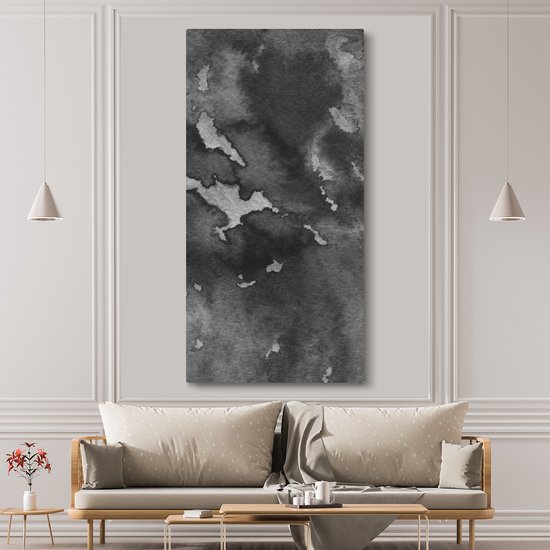 Toile Peinture Béton - Peinture - Zwart - 80x160 cm - Décoration murale
