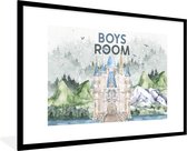 Fotolijst incl. Poster - Quotes - Boys room - Spreuken - Jongens - Kids - Baby - Boys - 120x80 cm - Posterlijst
