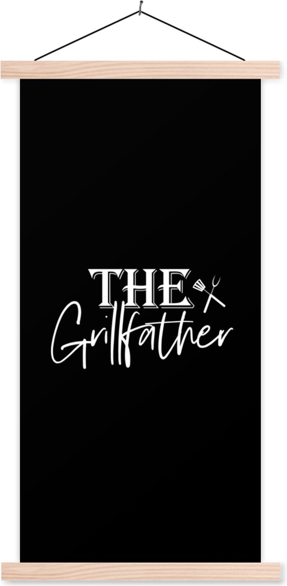 Posterhanger incl. Poster 60x120 cm - Schoolplaat - BBQ - Koken - Grillen - The Grillfathe