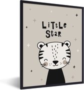 Fotolijst incl. Poster - Quotes - Spreuken - Little star - Kinderen - Kids - Baby - 60x80 cm - Posterlijst