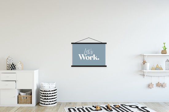 Porte-affiche avec affiche - Affiche scolaire - Proverbes - ' Let's ' - 60x40 cm - Lattes noires