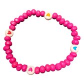 Enkelbandje-Roze-Hartjes-Kinderen-17 cm-Hout-Charme Bijoux