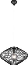 LED Hanglamp - Hangverlichting - Trinon Caboli - E27 Fitting - Rond - Mat Zwart - Aluminium