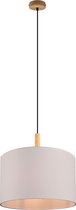 LED Hanglamp - Trion Kiblon - E27 Fitting - 1-lichts - Rond - Mat Bruin - Hout - BSE