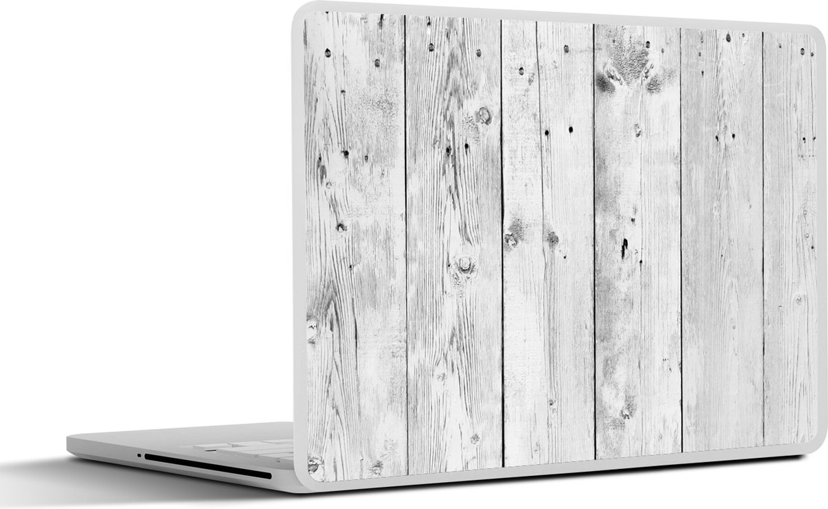 Laptop sticker - 11.6 inch - Plank - Grijs - Brocante - Wit - 30x21cm - Laptopstickers - Laptop skin - Cover