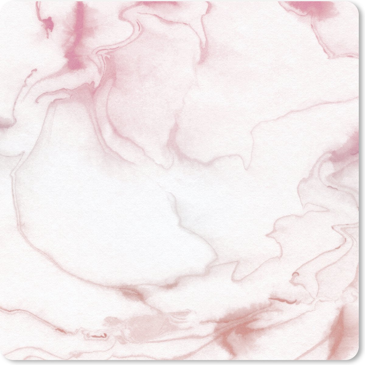 Muismat 20x20 cm - Mousepad Marmer - Roze - Wit - Muismatten