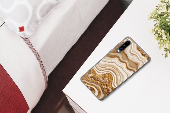 Coque Huawei P30 - Marbre - Or - Galets - Coque de téléphone en Siliconen